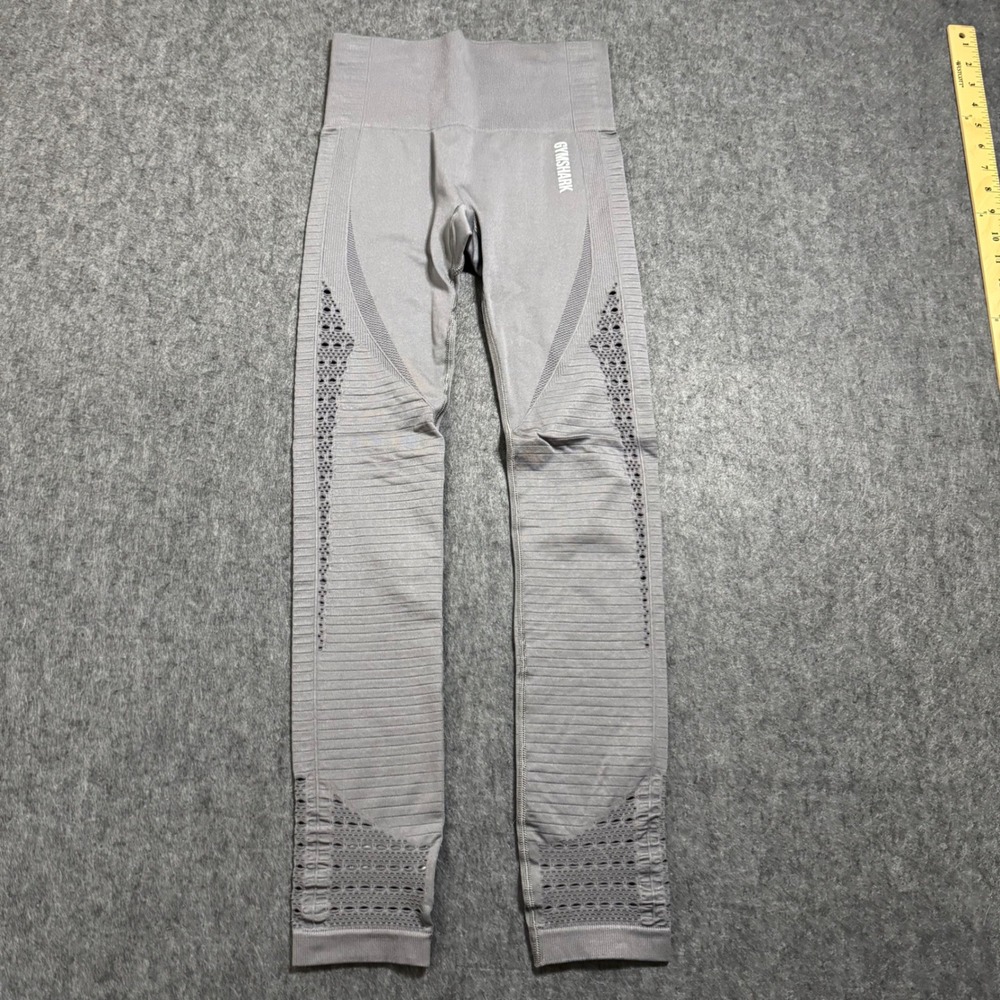 Gymshark Energy+ Seamless Leggings Gray High Waisted Eyelet XS GLLG1828-AW19-391
